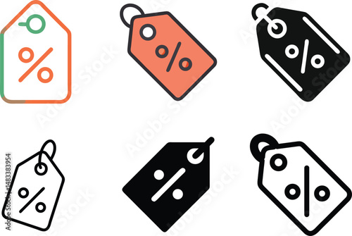 Offer Tag Icon Collection For Shopping, Promotion, And Retail Concepts