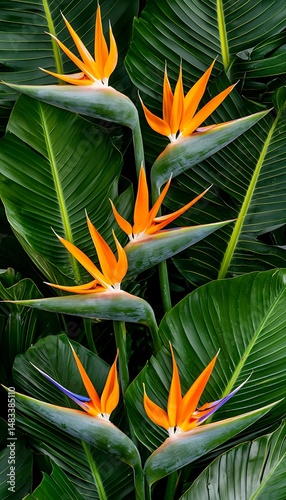 Tropical birds of paradise