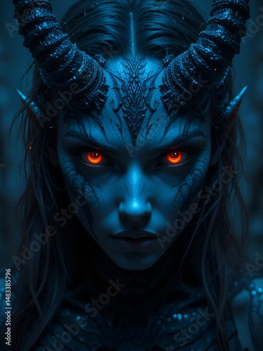 The captivating allure of demon eyes illuminates the night.