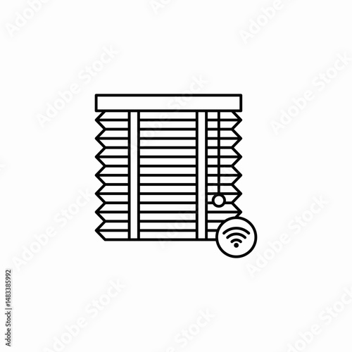 smart blinds that can be controlled remotely icon sign vector