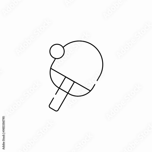 table tennis racket and ball icon sign vector