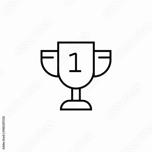 trophy first place icon sign vector
