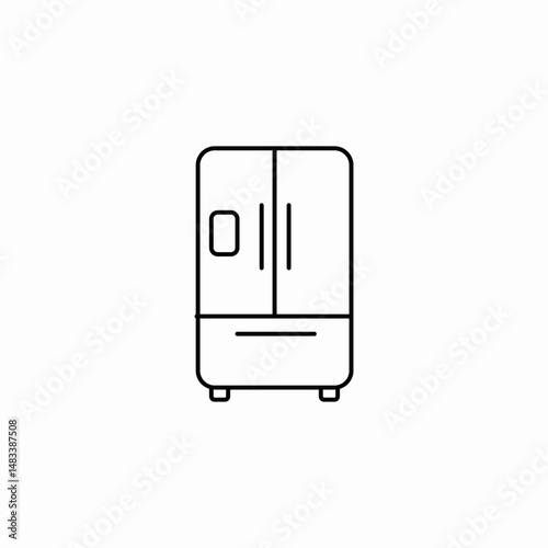 two chamber refrigerator icon sign vector
