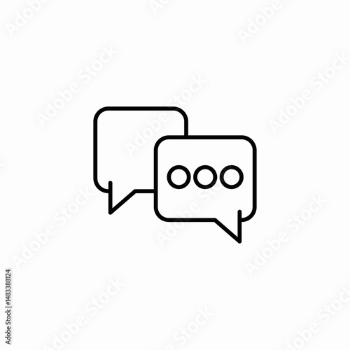two speech bubbles icon sign vector
