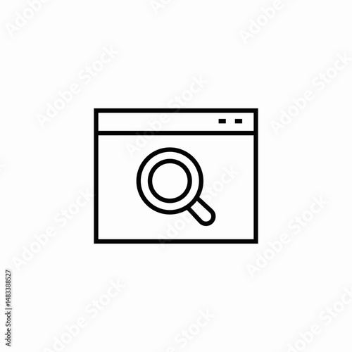 web page magnifying glass search engine icon sign vector