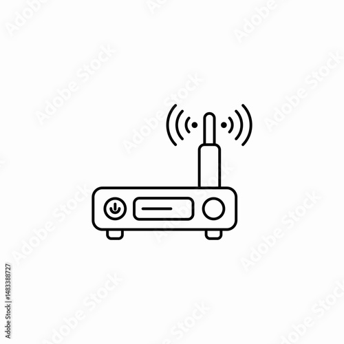 wi fi router with antenna sending signal icon sign vector