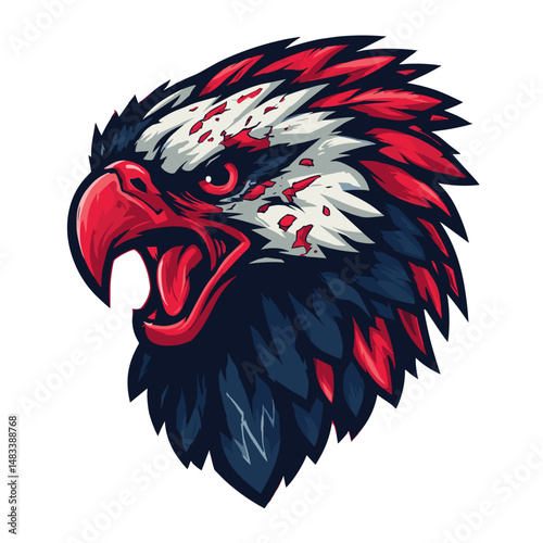 Wallpaper Mural Powerful vector esports logo featuring a fierce eagle head design with striking colors Torontodigital.ca