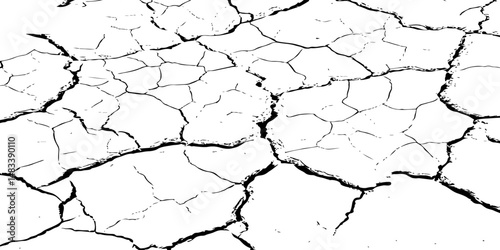  Dirty monochrome pattern vector.Grunge background of The ground cracks, fissure.
