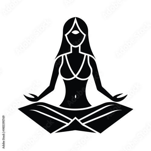 Woman Meditating Yoga Pose Spiritual Third Eye Enlightenment