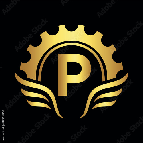 Club Community Logo combine with letter P vector template