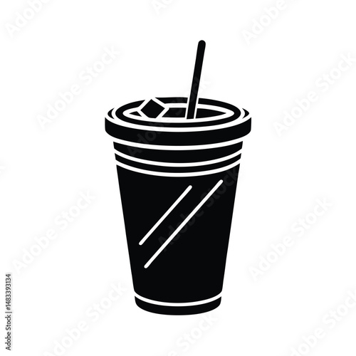 Iced Beverage Disposable Cup Straw Refreshing Drink Cold Summer