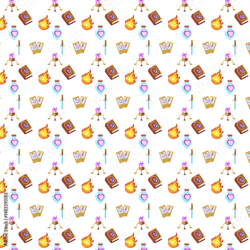 Background with magical items for the wizard.