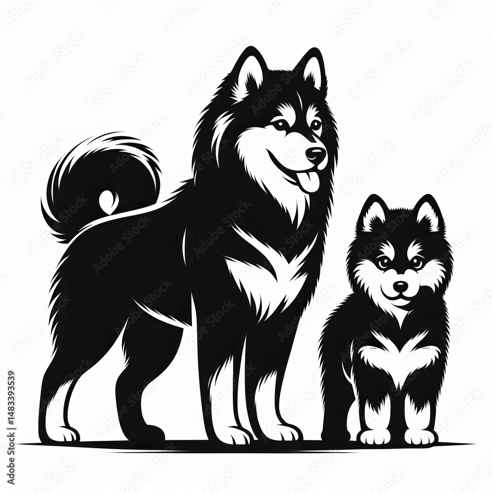 Obraz premium Siberian Husky Dog Silhouette