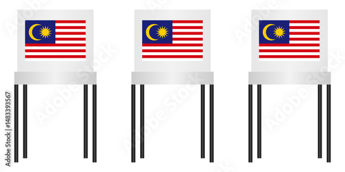 Voting Booths. Election in Malaysia. Election Concept. Vector Illustration.