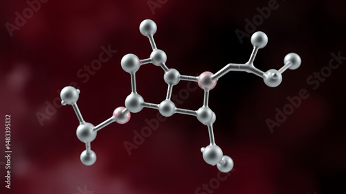 Rifampicin molecule. Molecular structure of rifampin, antibiotic as therapy of tuberculosis. photo