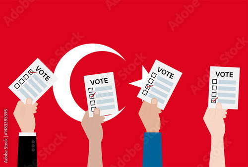 Election in the Turkey. Election Concept. Vector Illustration.