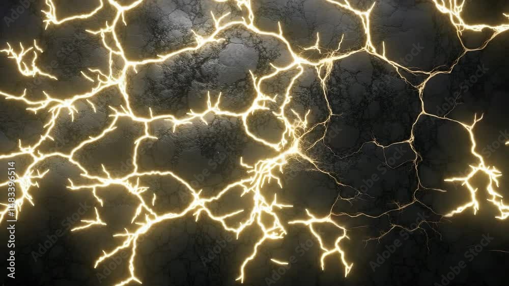 Abstract glowing cracks, network over stone, representing hidden energy and powerful fracture lines, with copy space