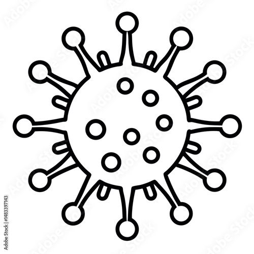 Cold Icon – Medical Vector of Seasonal Illness in Black and White