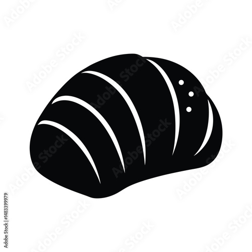 Black and White Simple Bread Loaf Bakery Pastry Food