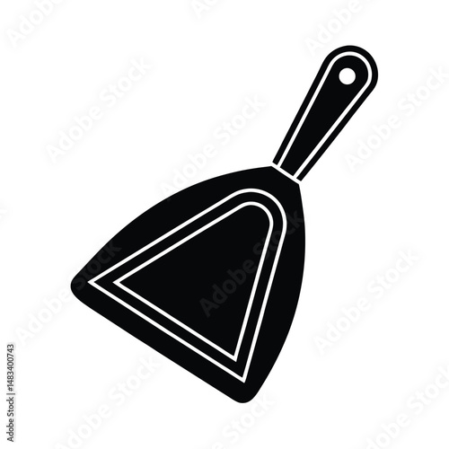 Black Dustpan Cleaning Tool, Household, Home, Simple, Icon, Vector, Graphic, Design, Silhouette