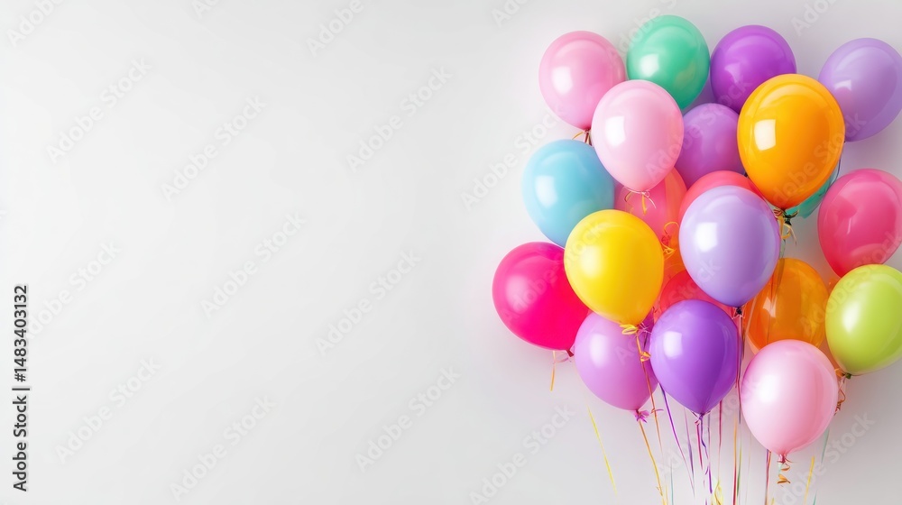 Colorful balloons clustered against a plain background (2) Colorful balloons clustered against a plain background (2)