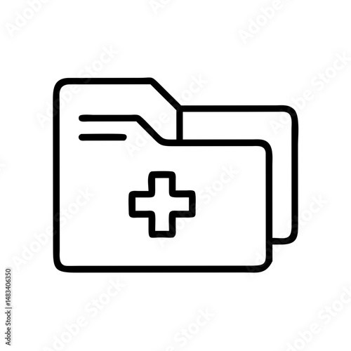 Medical File Folder Icon Representing Patient Records Vector Illustration