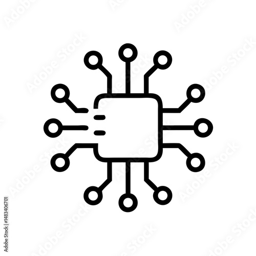 Microchip Processor Icon – Technology and Computing Hardware Symbol