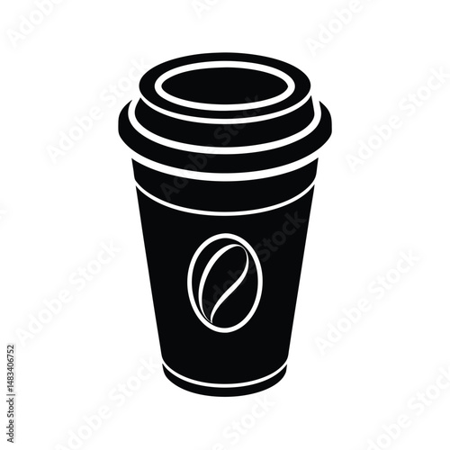 Coffee Cup Icon Black, Disposable, Beverage, Drink, Cafe, Hot, Take Away