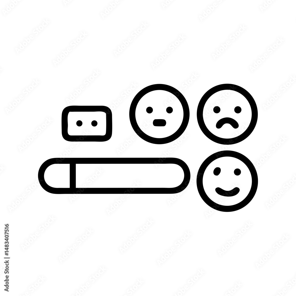 Fototapeta premium Mood Evaluation Bar Icon – Emotional Feedback and Sentiment Analysis Symbol