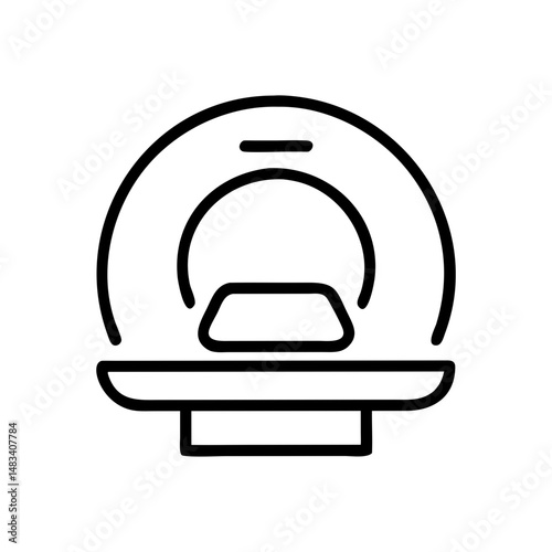 MRI Scanner Icon – Diagnostic Imaging and Medical Equipment Symbol