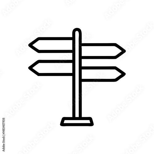 Multi-Directional Signpost Arrows Icon – Wayfinding and Navigation Symbol