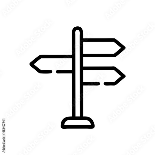 Multi-Directional Signpost Arrows Icon – Wayfinding and Navigation Symbol