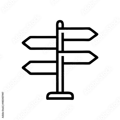 Multi-Directional Signpost Arrows Icon – Wayfinding and Navigation Symbol