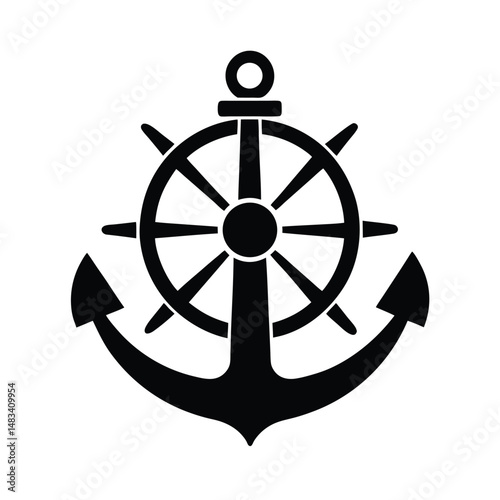 Nautical Anchor Wheel Ship Helm Maritime Sailing Ocean Seafaring