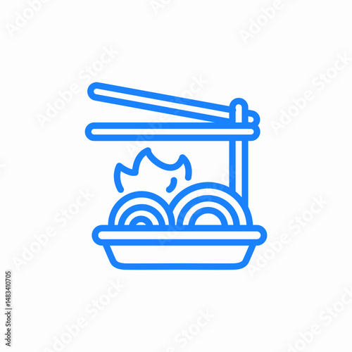 bowl with noodles and chopsticks asian cuisine noodles or spicy wok icon sign vector