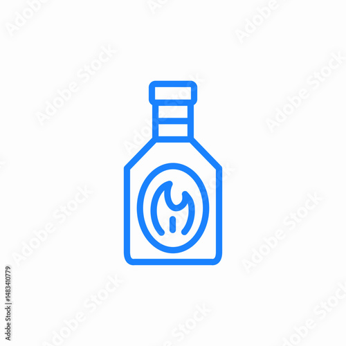 bottle with sauce condiment dressing or sauce icon sign vector