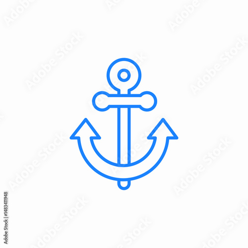 classic nautical anchor icon sign vector