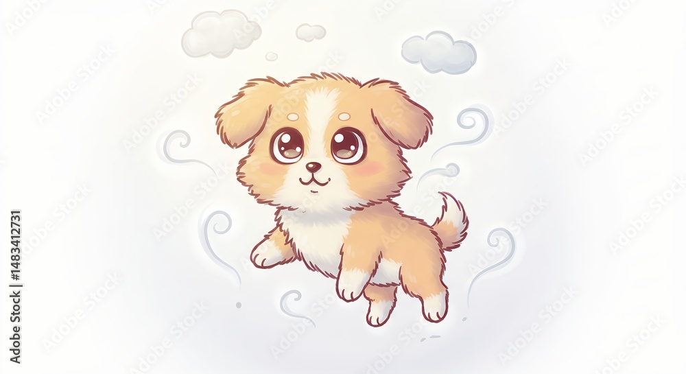 Fototapeta premium Cute cartoon dog illustration