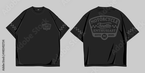 Design T shirt Oversize, mockup front and back