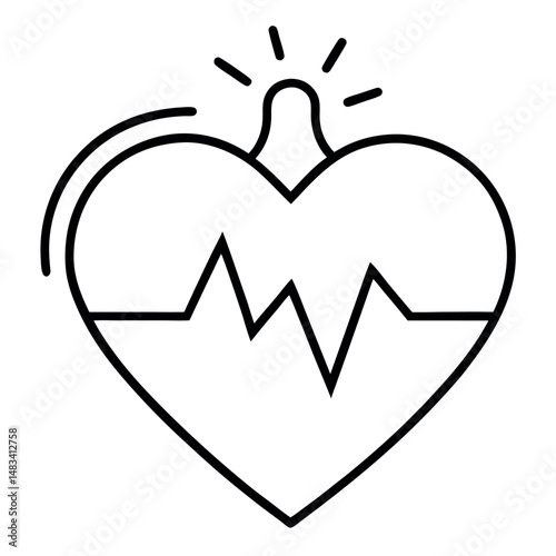 Heart Attack Icon – Person with Chest Tightness and Stroke Sign