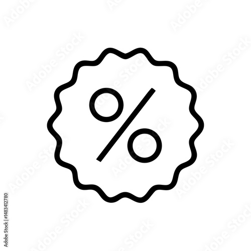 Percent Symbol Icon – Discount, Interest Rate, and Finance Concept