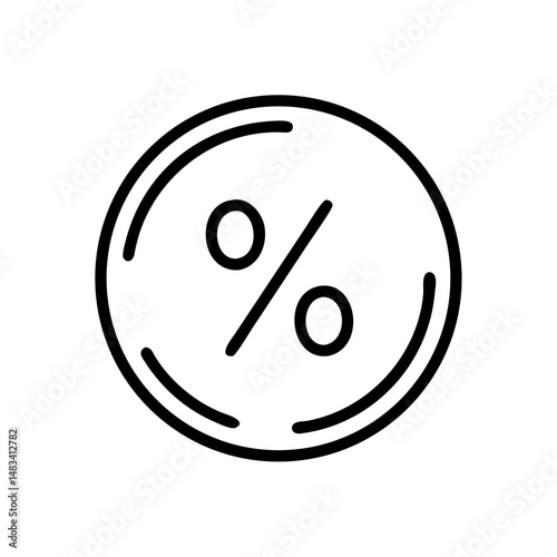 Percent Symbol Icon – Discount, Interest Rate, and Finance Concept