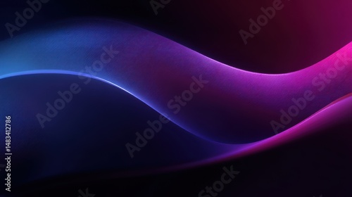 Dark blue violet purple magenta pink burgundy red abstract background for design. Color gradient, ombre. Wave, fluid. Bright light wavy line, spot. Neon, glow, flash, shine.
