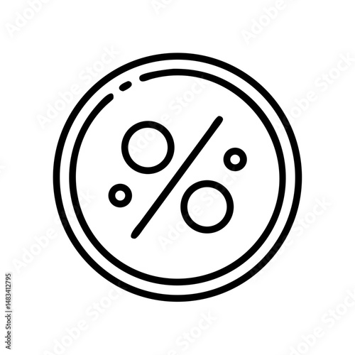 Percent Symbol Icon – Discount, Interest Rate, and Finance Concept