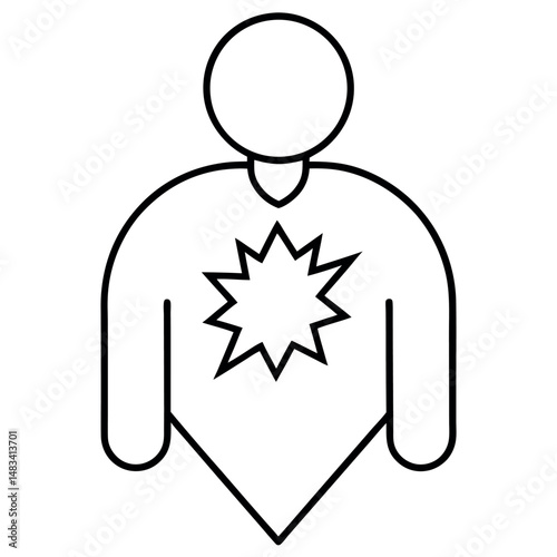 Heart Attack Icon – Vector Representation of Coronary Symptoms