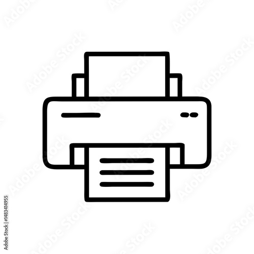 Printer Icon Representing Document Printing, Office Equipment, and Paper Output