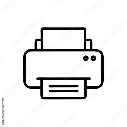 Printer Machine Icon Representing Printing Device, Office Equipment, and Document Production