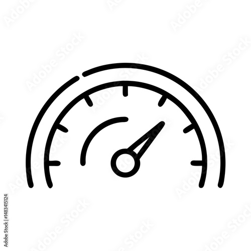 Progress Speedometer Gauge Icon Representing Performance Measurement, Speed Tracking, and Progress Monitoring