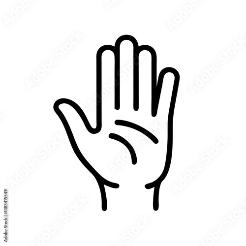 Raised Hand Icon Representing Volunteer Help, Support Offering, and Active Participation