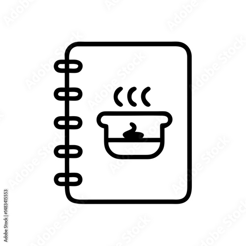 Recipe Book Icon Representing Cooking Ideas, Culinary Instructions, and Kitchen Inspiration